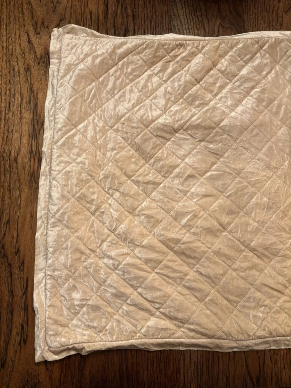 Lili Alessandra Champagne Quilted Velvet Euro Pillow Cover 26” Luxury Designer